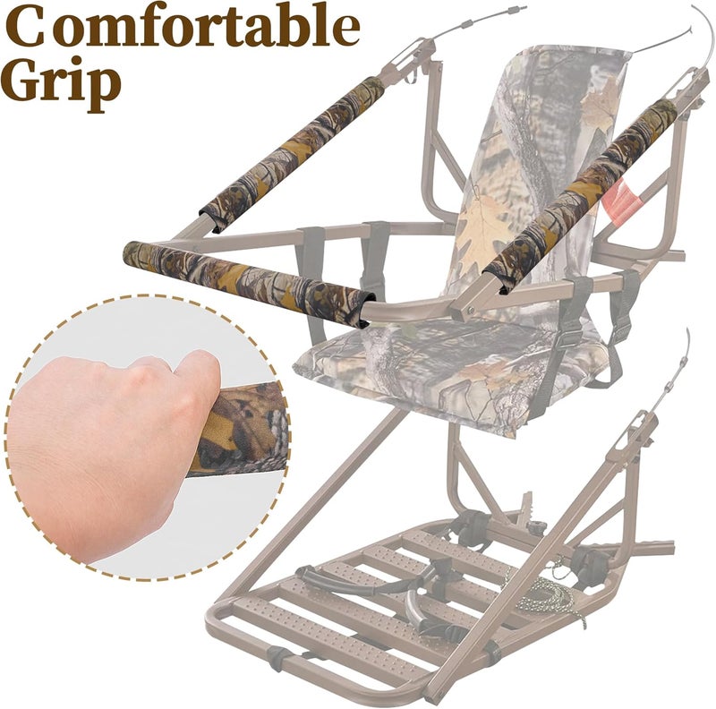 Adnee 3Pcs/4Pcs Tree Stand Rail Pads - 19.6"x5.3" Waterproof Camo Treestand Shooting Rail Pads - Tree Stand Rail Covers for Climbing Tripod Deer Stand Treestand Ladder - Image 4